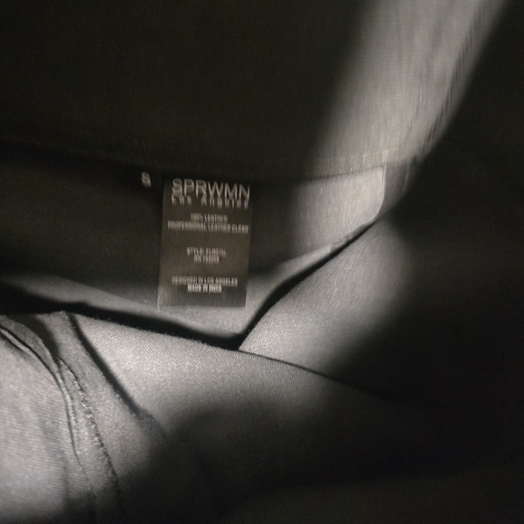 SPRWMN Black Crop Flare Leather Pants NWOT - Picture 10 of 12